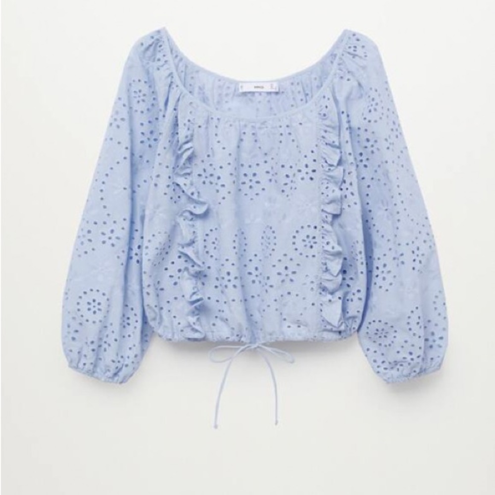 NWT Mango Swiss Embroidery Cotton Blouse